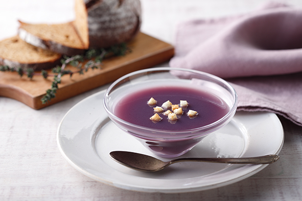 紫いもの冷製スープ
